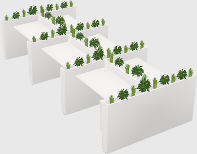 Rectangular shared desk