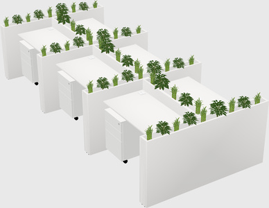 Rectangular shared desk