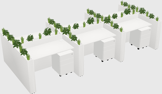Rectangular shared desk