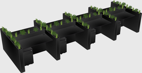 Rectangular shared desk