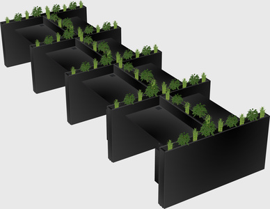 Rectangular shared desk