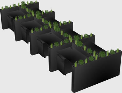 Rectangular shared desk