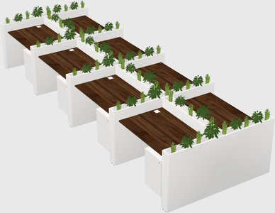 Rectangular shared desk