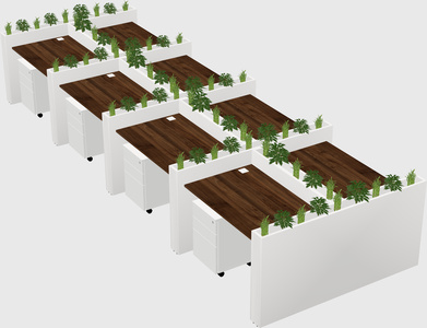 Rectangular shared desk