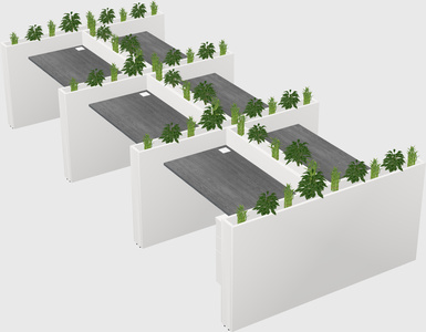 Rectangular shared desk