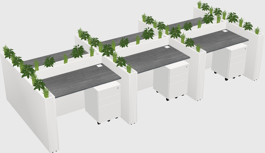 Rectangular shared desk