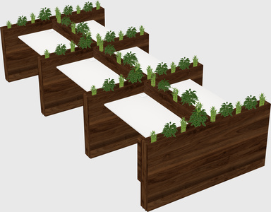 Rectangular shared desk