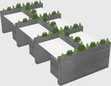 Rectangular shared desk