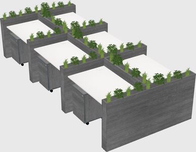 Rectangular shared desk