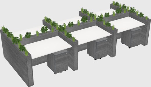 Rectangular shared desk