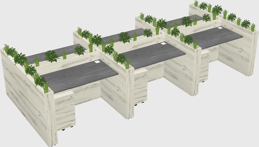 Rectangular shared desk