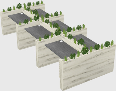 Rectangular shared desk