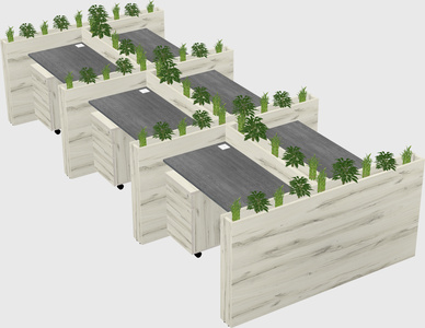 Rectangular shared desk