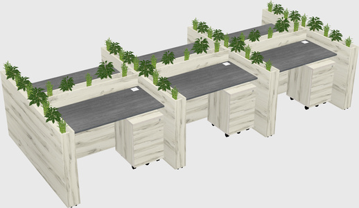 Rectangular shared desk