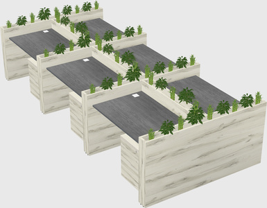 Rectangular shared desk