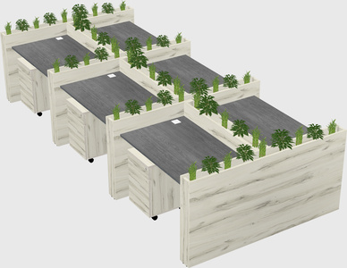 Rectangular shared desk