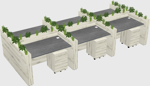 Rectangular shared desk
