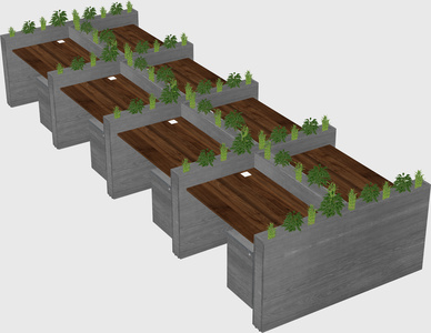 Rectangular shared desk