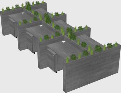 Rectangular shared desk
