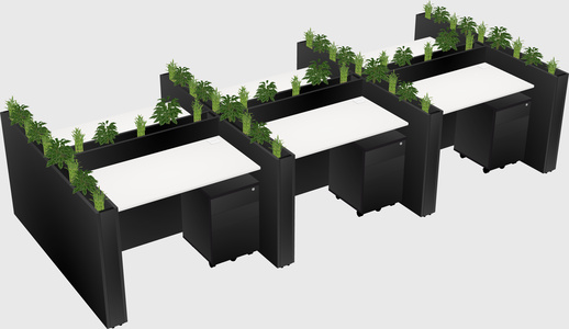 Rectangular shared desk