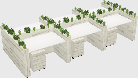 Rectangular shared desk