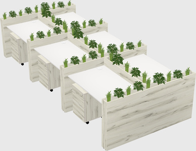 Rectangular shared desk