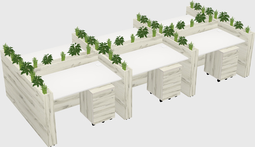 Rectangular shared desk