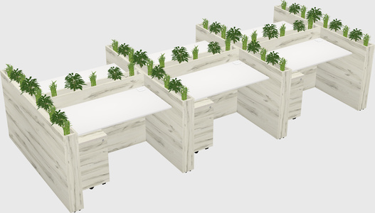 Rectangular shared desk
