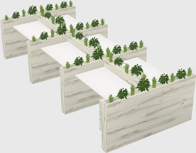 Rectangular shared desk