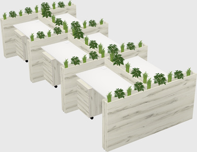 Rectangular shared desk