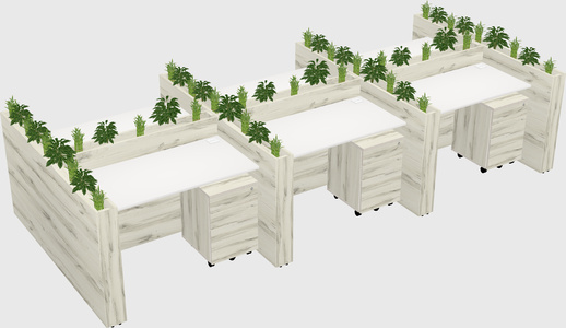 Rectangular shared desk