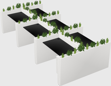 Rectangular shared desk