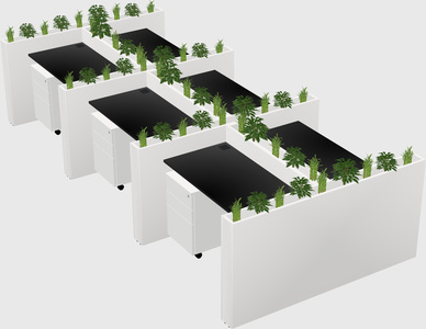 Rectangular shared desk