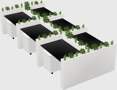 Rectangular shared desk