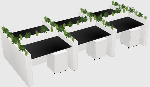Rectangular shared desk
