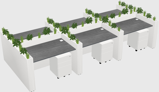 Rectangular shared desk