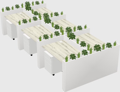 Rectangular shared desk
