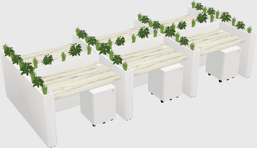 Rectangular shared desk