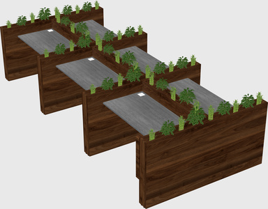 Rectangular shared desk