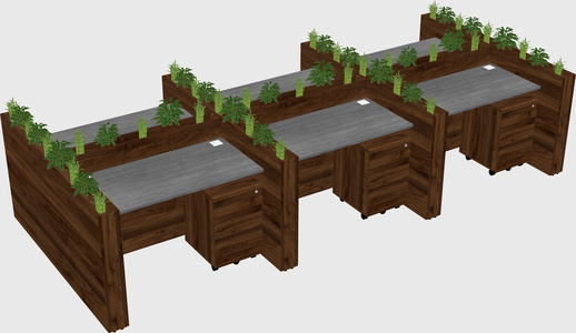 Rectangular shared desk