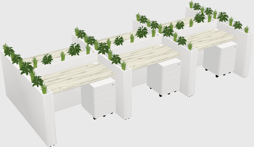 Rectangular shared desk
