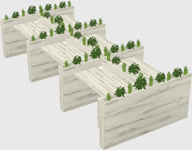 Rectangular shared desk