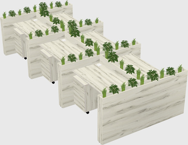 Rectangular shared desk