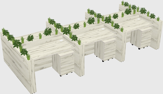 Rectangular shared desk