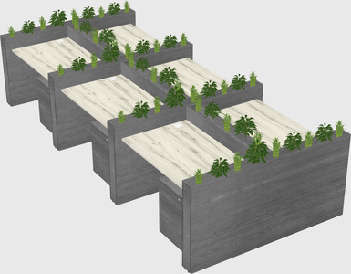Rectangular shared desk