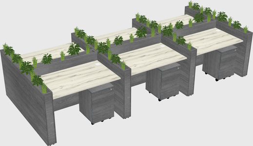 Rectangular shared desk
