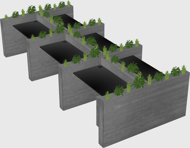 Rectangular shared desk