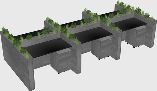 Rectangular shared desk