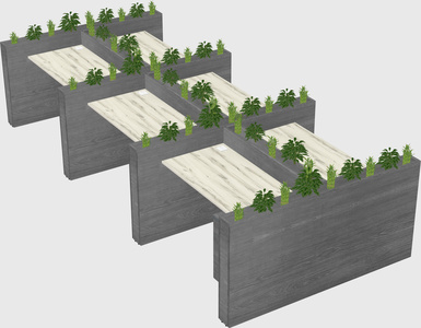 Rectangular shared desk