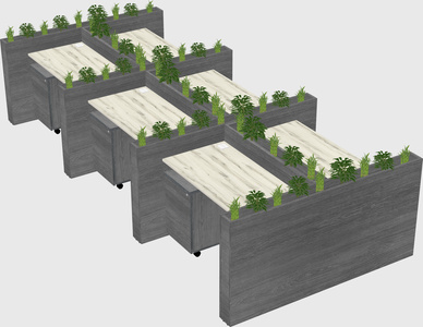 Rectangular shared desk